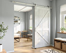 White rustic sliding barn door hardware sliding track 2M