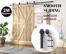 Black rustic sliding bypass barn door hardware sliding track 2M