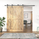 Black rustic sliding bypass barn door hardware sliding track 2.3M