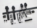 Black rustic sliding bypass barn door hardware sliding track 2.3M