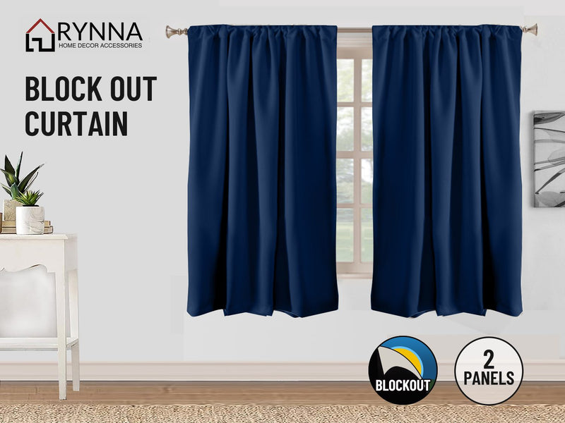 Blockout Curtain Back Tab 2PC AP Navy Blue* 4 Sizes