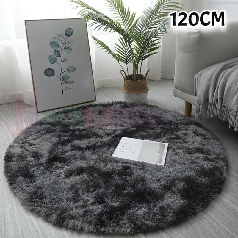 Floor Rug Round Diameter 120cm Grey