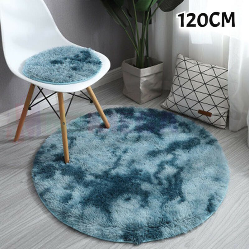 Floor Rug Round Diameter 120cm Brown Tip