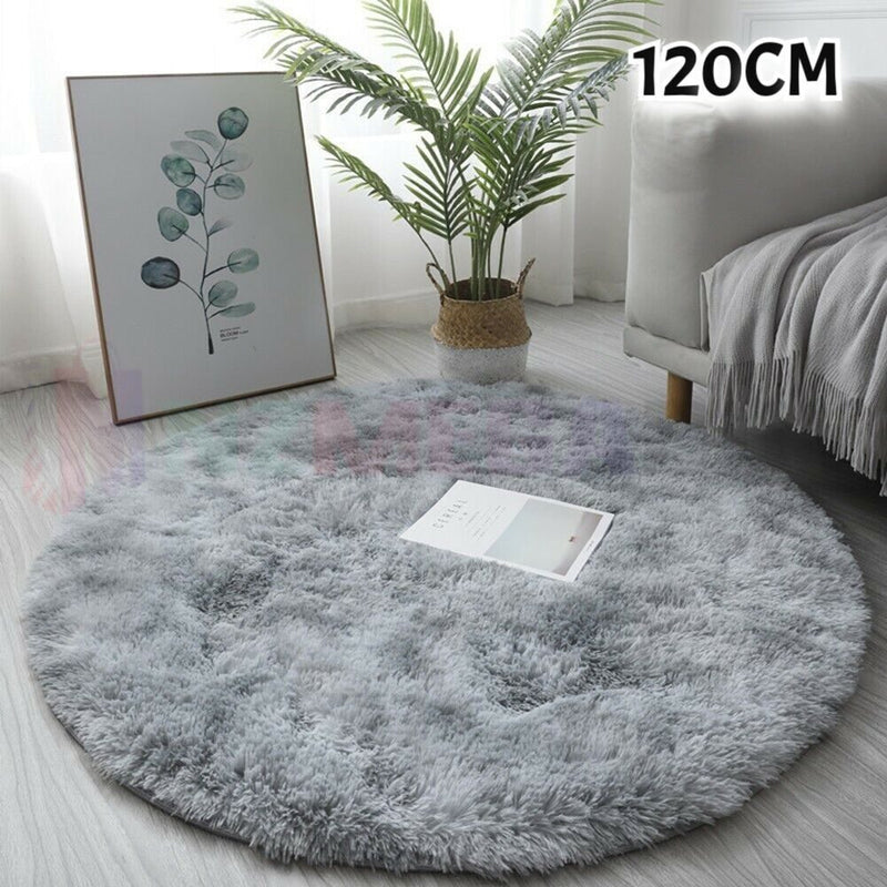 Floor Rug Round Diameter 120cm Brown Tip