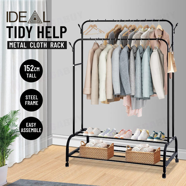 DOUBLE CLOTHES RACK black