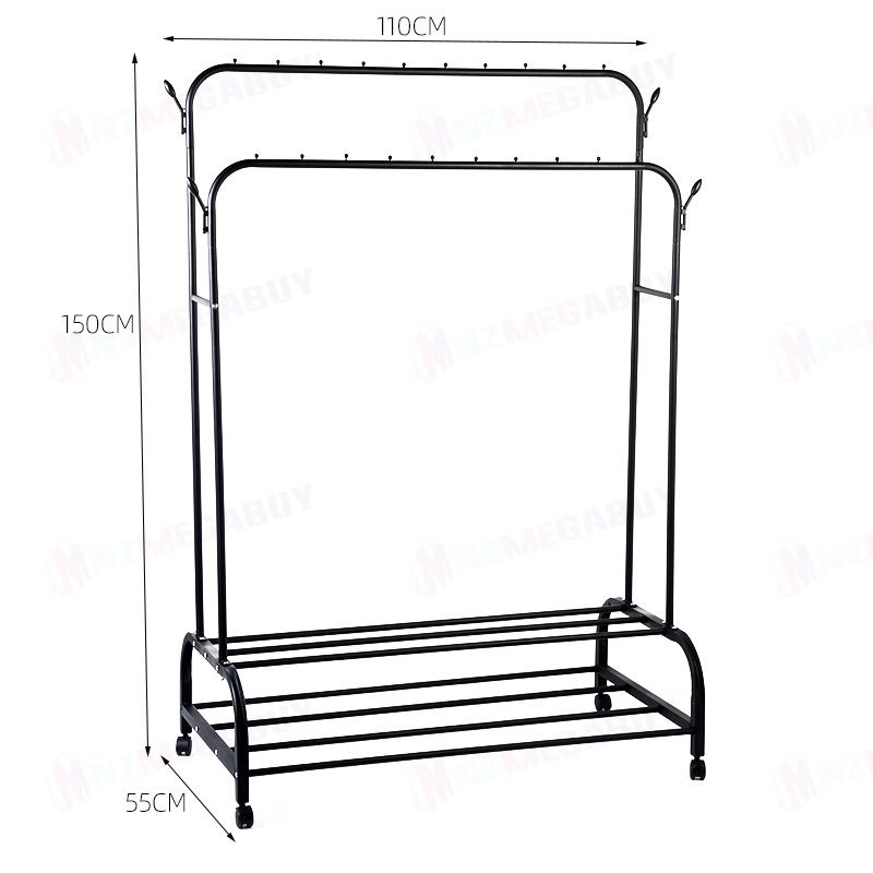 DOUBLE CLOTHES RACK black