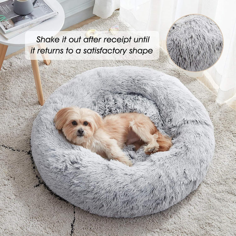 Dog Calming bed Washable 4 sizes  Light Grey