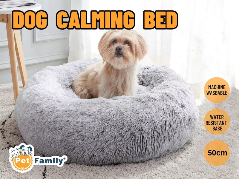 Dog Calming bed Washable 4 sizes  Light Grey