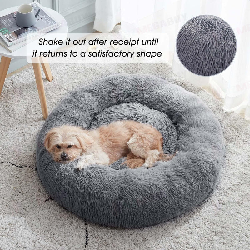 Dog Calming bed Washable 4 sizes Grey