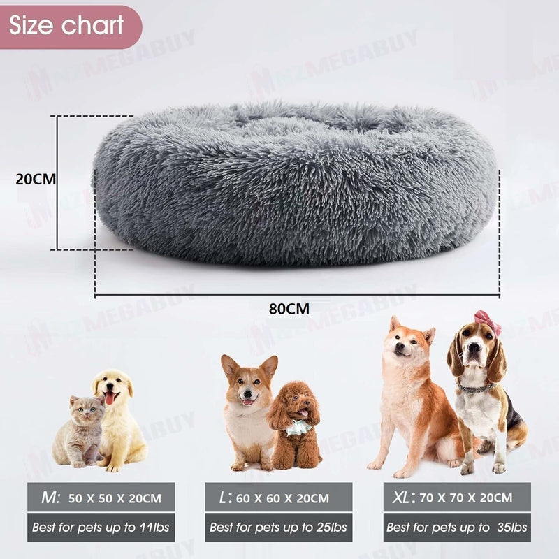 Dog Calming bed Washable 4 sizes Grey