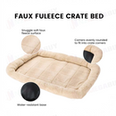 nzmegabuy beige faux fleece dog crate bed with water-resistant base and rounded corners for a perfect fit
