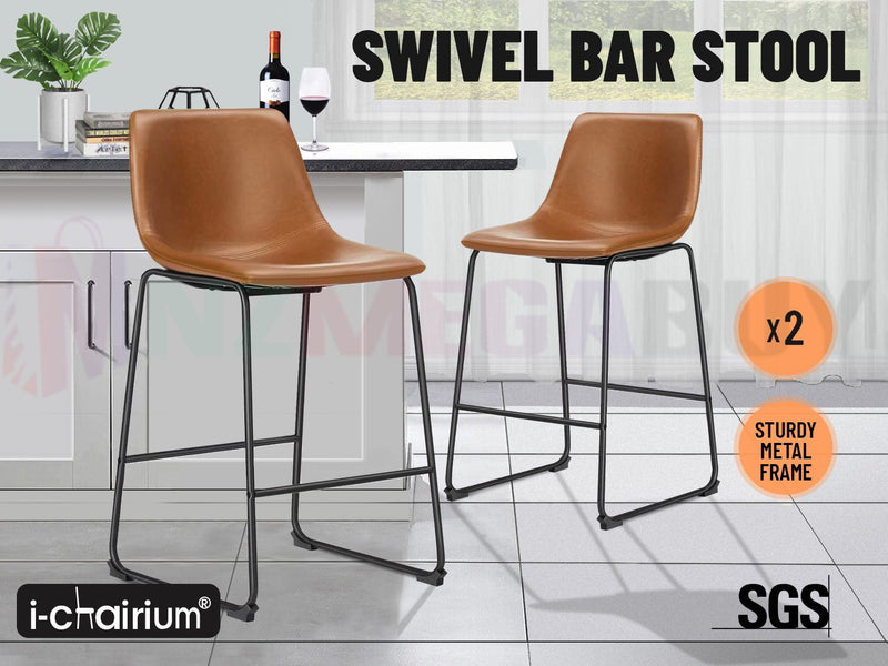 Bar Stool Kitchen Dining Chairs Bar stools PU Leather Cushion and Metal Legs