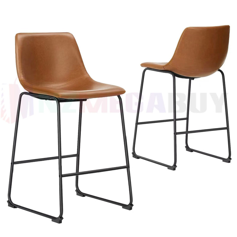 Bar Stool Kitchen Dining Chairs Bar stools PU Leather Cushion and Metal Legs