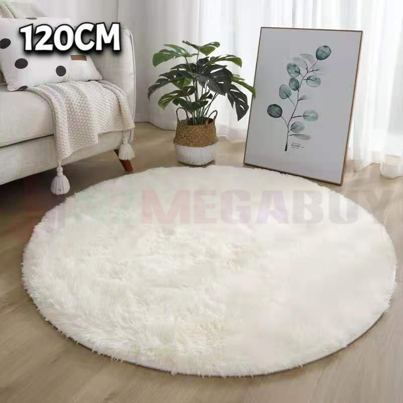 Floor Rug Round Diameter 120cm Brown Tip