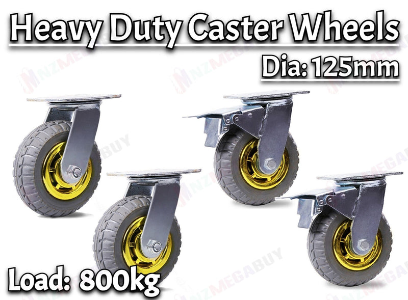 Swivel Castor Caster 125mm Transport Rolling Wheel Towing Rollers