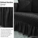 Sofa cover with Skirts Black 4 sizes