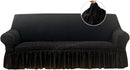 Sofa cover with Skirts Black 4 sizes