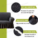 Sofa cover with Skirts Dark Grey 4 sizes
