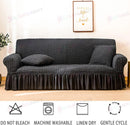 Sofa cover with Skirts Dark Grey 4 sizes