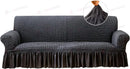 Sofa cover with Skirts Dark Grey 4 sizes