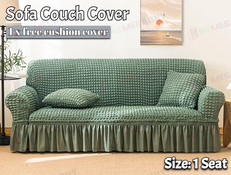 Sofa cover with Skirts  Sage Green 4 sizes