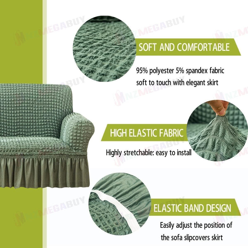 Sofa cover with Skirts  Sage Green 4 sizes