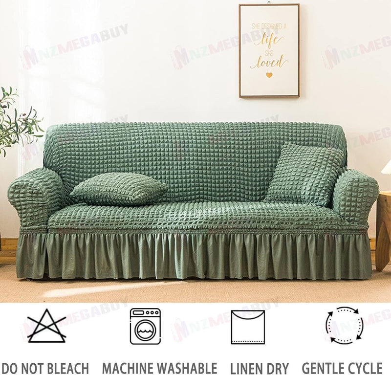 Sofa cover with Skirts  Sage Green 4 sizes