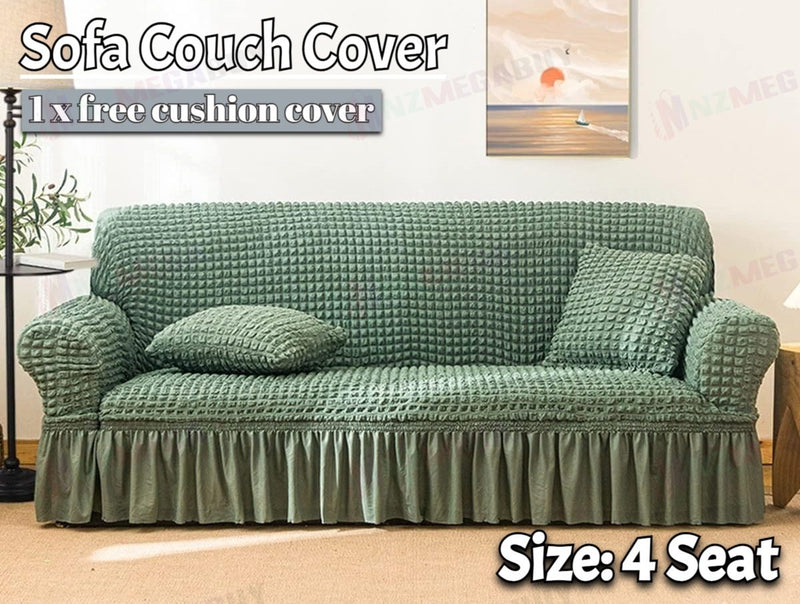 Sofa cover with Skirts  Sage Green 4 sizes