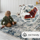 Vintage Floor Rug NZ – Washable Non-Slip Area Rug  | Soft Low Pile Carpet