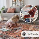 Vintage Floor Rug NZ – Washable Non-Slip Area Rug  | Soft Low Pile Carpet