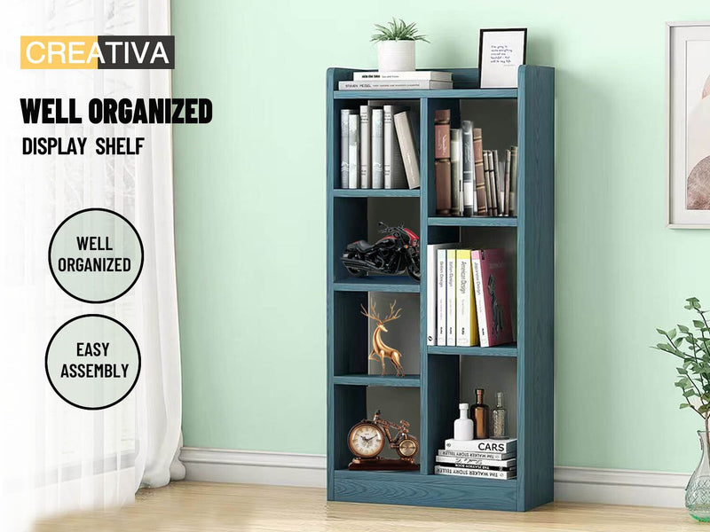 Bookshelf Display Shelf CD DVD Storage Media Rack Cupboard * Lake Blue