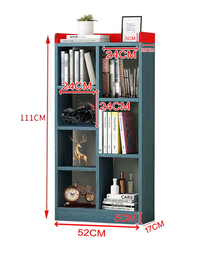 Bookshelf Display Shelf CD DVD Storage Media Rack Cupboard * Lake Blue