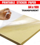 A4 Clear Transparent Glossy Self Adhesive Label