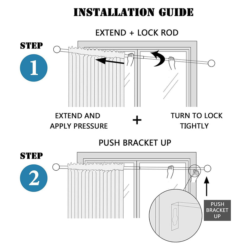 Window Curtain Rods  Extendable Adjustable * 2 Sizes