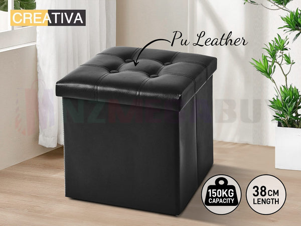 Storage Ottoman, Stable & Sturdy, Foldable Space Saver, Soft Sofa Sponge