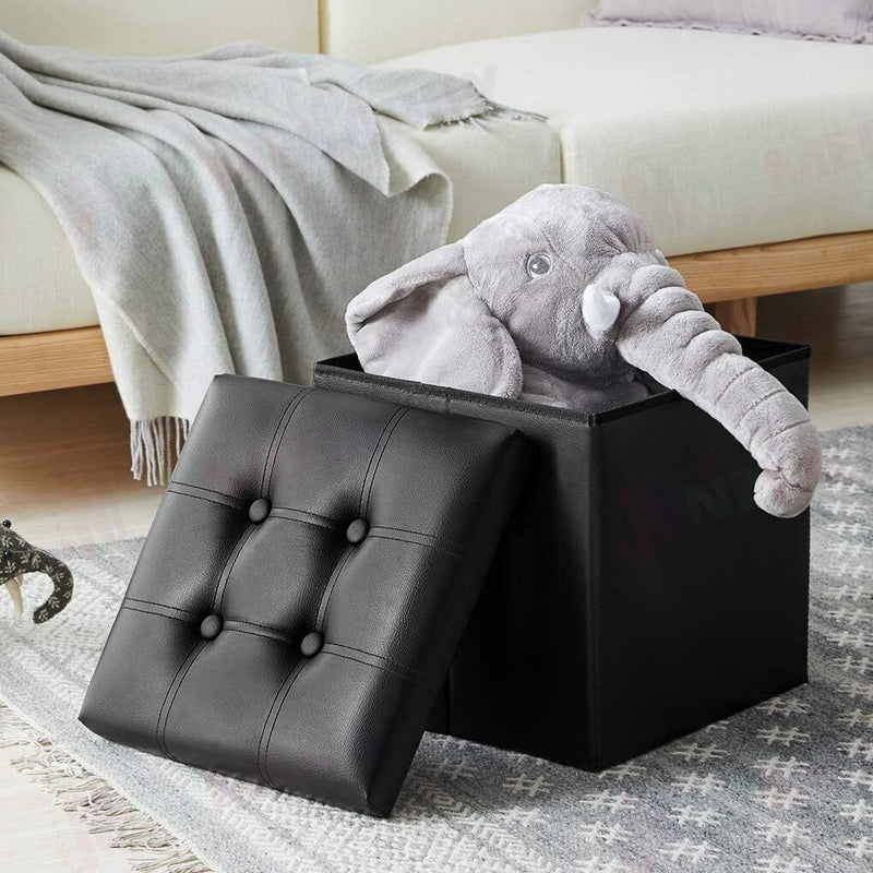 Storage Ottoman, Stable & Sturdy, Foldable Space Saver, Soft Sofa Sponge