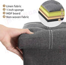 Storage Ottoman, Stable & Sturdy, Foldable Space Saver, Soft Sofa Sponge - Grey