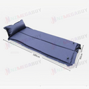 nzmegabuy blue self-inflating camping mattress with built-in pillow and water-resistant polyester surface