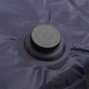 Close-up of the black quick-flow valve on a blue nzmegabuy self-inflating camping mattress.