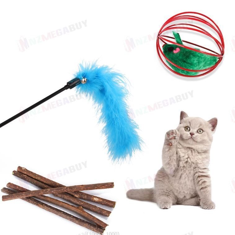 pet Toys 28pc Cat Toy Channel Tease Cat Stick Supplies Value Combination