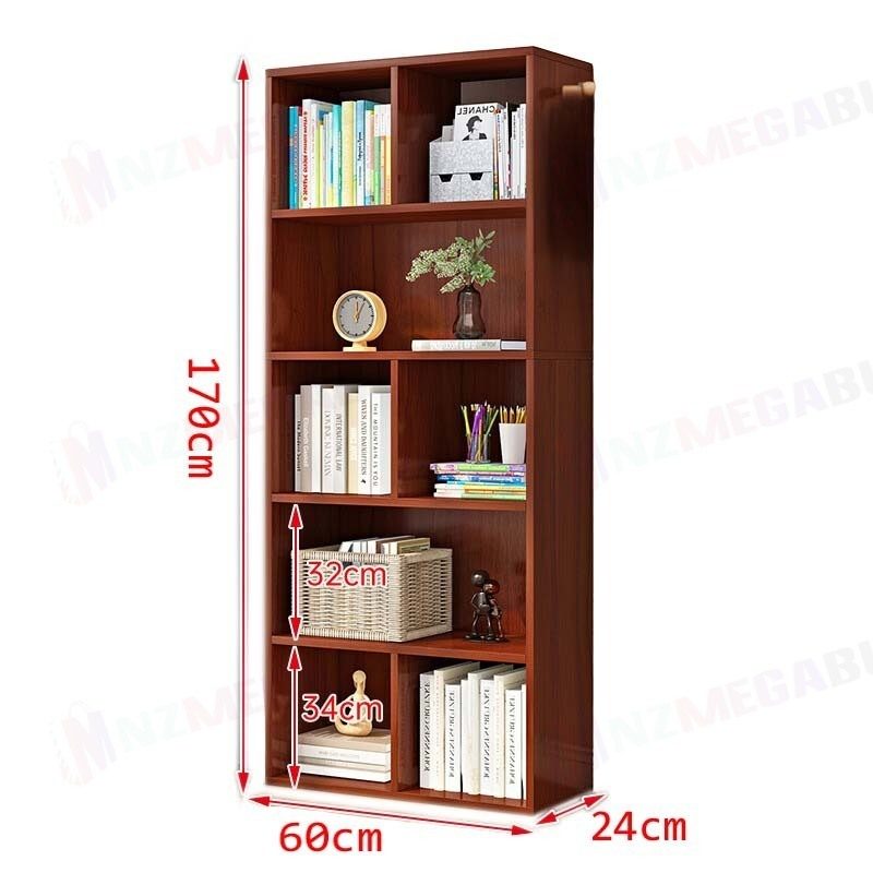 Bookcase Display Shelf Storage Cabinet Stand Home Office Bookshelf  * Rimu