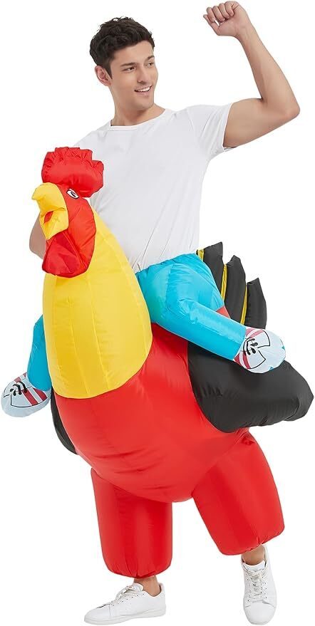 Rooster Fancy Dress Inflatable Suit - Fan Operated Costume