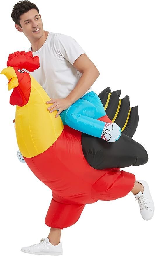 Rooster Fancy Dress Inflatable Suit - Fan Operated Costume