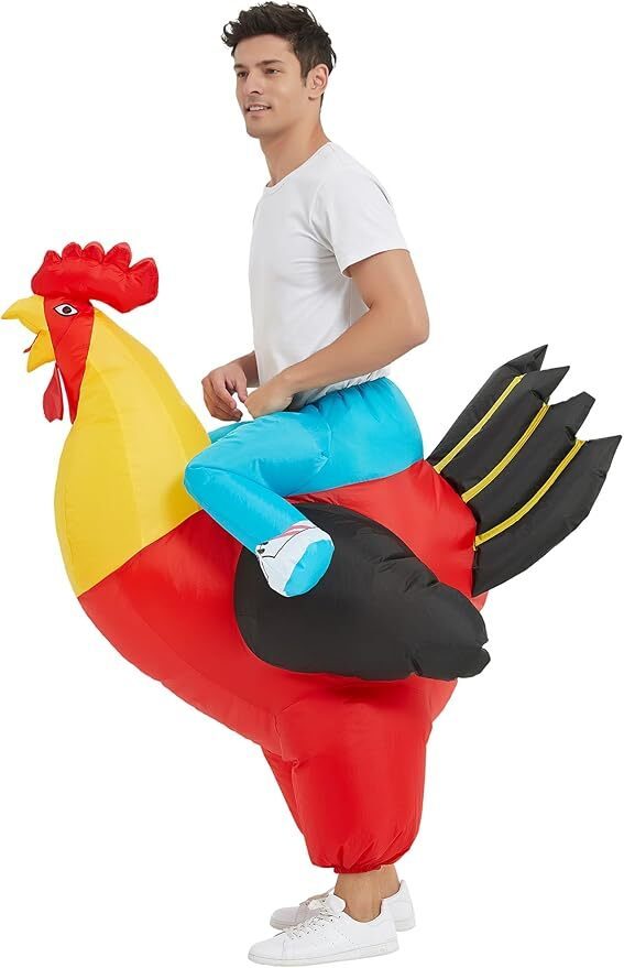 Rooster Fancy Dress Inflatable Suit - Fan Operated Costume