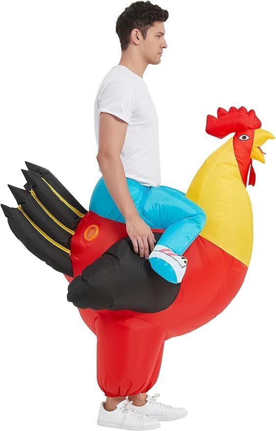 Rooster Fancy Dress Inflatable Suit - Fan Operated Costume