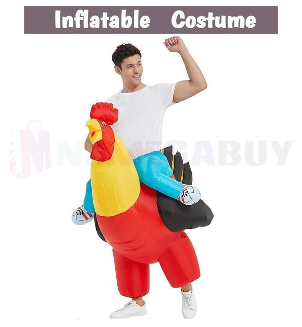 Rooster Fancy Dress Inflatable Suit - Fan Operated Costume