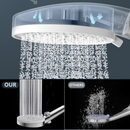 nzmegabuy high-pressure handheld shower head showing powerful water flow compared to standard models