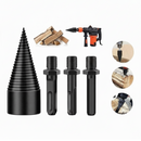 nzmegabuy 42mm high carbon steel firewood log splitter drill bit with hex, square, and round shank handle attachments