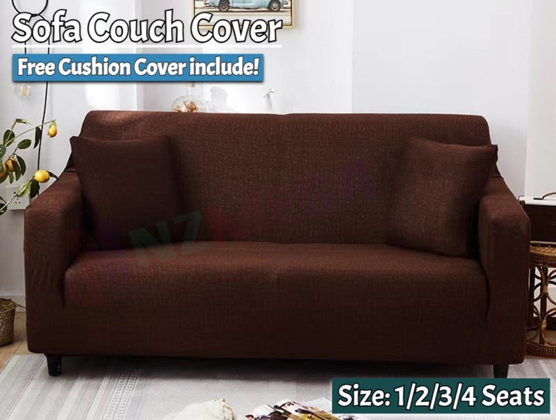 Stretch Sofa Cover Lounge Couch Removable Slipcover 'Mia Coffee *4 Sizes