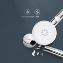 nzmegabuy high-pressure handheld shower head with white silicone nozzles, chrome finish, and convenient stop button